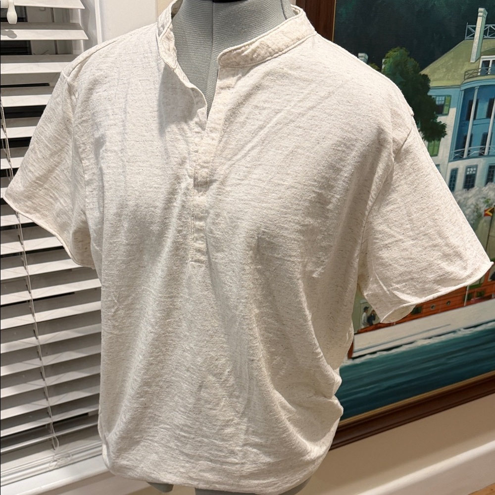 Men's Classic White Henley Shirt